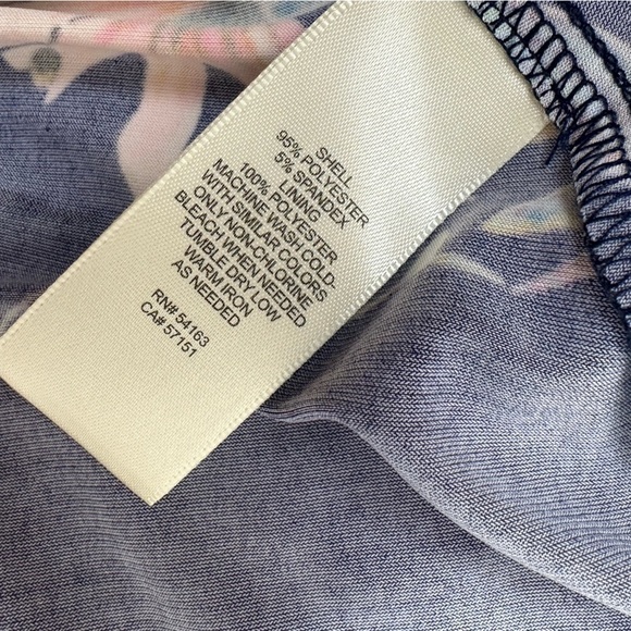 NWT NEW Eliza J Women’s Dress Size 2 Navy Floral Pattern Faux Wrap 3/4 Sleeves - Picture 15 of 15